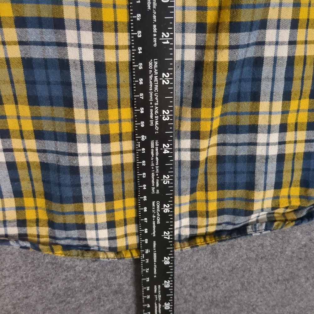 Gap Mens Plaid‎ Flannel Button Down Shirt Blue Yellow White Small Long Sleeve - Picture 9 of 11